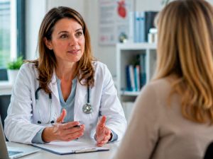Medico e paziente in consulto, la comunicazione terapeutica