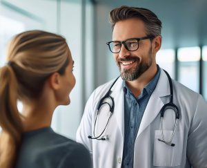 Medico e paziente a colloquio per valutare la profilassi trombo embolica