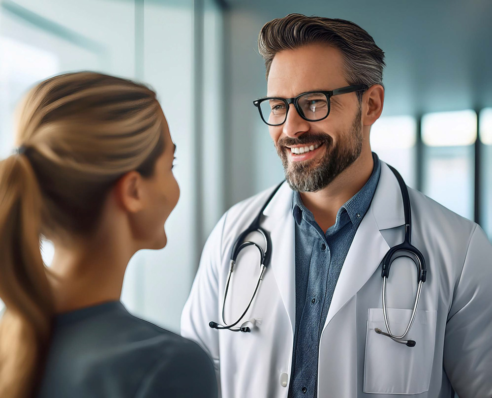 Medico e paziente a colloquio per valutare la profilassi trombo embolica